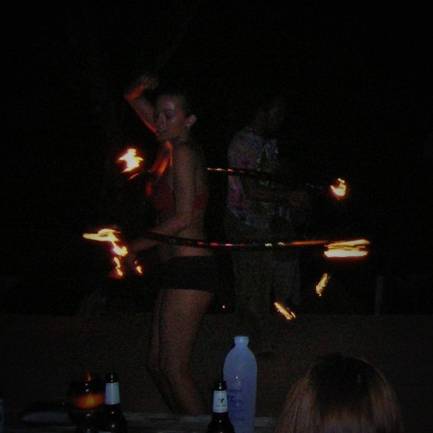 Fire show at full moon beach party at Railay, Thailand.